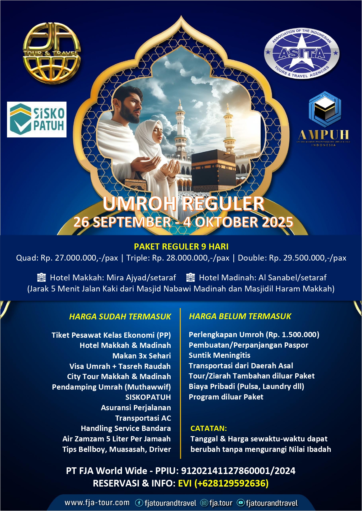 Paket Umroh Reguler September 2025